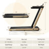 2.5HP 2-in-1 Folding Under Desk Treadmill with Speaker APP Remote Control, Portable Walking Jogging Machine for Home Gym Office
