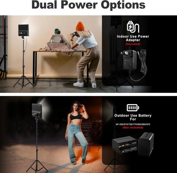 D50 LED Video Light Panel Lights 15.4", 2 Packs 45W 3000K-8000K Bi-Color Dimmable Photography Lighting, CRI 96+ Videography Lighting for Video...