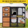 Aivituvin Large Cat Catio, 4 Tiers, Weatherproof Roof, 70"H x 77"L