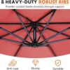 9.8FT Offset Patio Umbrella Hanging Cantilever Umbrella Outdoor Sun Shade with Easy Tilt Adjustment, 8 Ribs, UV Protection for Backyard, Lawn,...