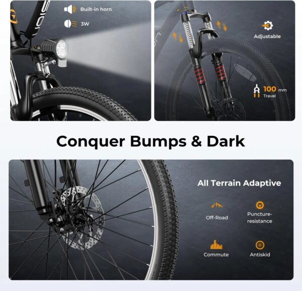 Eb5 Electric Bike 500W Motor 40Miles 20Mph