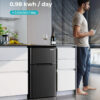 EUHOMY 3.2 Cu.Ft Mini Fridge with Freezer 2-Door Compact Refrigerator for Bedroom, Dorm, Office or Apartment, Silver