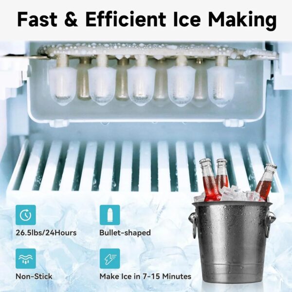 ICEPURE Water Dispenser with Ice Maker, 3-in-1 Hot and Cold Water Cooler with Built-in Bullet Ice Maker Machine, 26.5lbs/24H, Top Loading for 3-5...