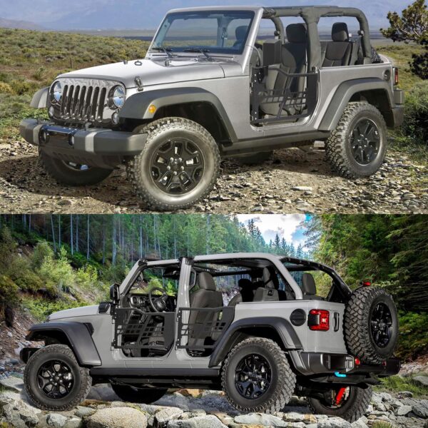 Off Road Safari Tubular Doors Compatible with 2018-2023 Wrangler JL 4 Door Set of 4 Fat Tube Half Doors for Adventure