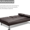 Yaheetech Convertible Sofa Bed Adjustable Couch Sleeper Modern Faux Leather Home Recliner Reversible Loveseat Folding Daybed Guest Bed, Removable...