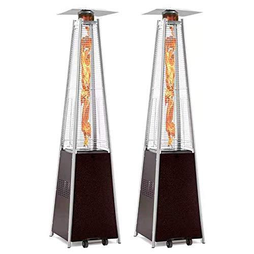 6489da63075a904eda9b8ae750483fb6f538c198507fd49b12a8c7fc23b37eec 2-Sets Pyramid Outdoor Heater Standing, 42,000 Btu Tower Patio Heaters Propane