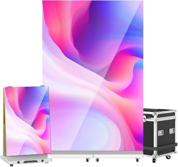 80" P1.86 Flexible Spliceable LED Poster Display USB Plug-and-Play, Mobile & PC Remote Control, Digital Signage Advertising Screen (Silver, 1-Pack)