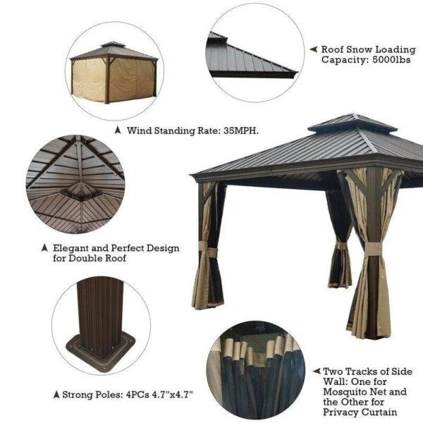 Alexander 12 Ft. W X 12 Ft. D Aluminum Patio Gazebo