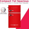 Frigidaire Retro Mini Fridge with Freezer & Side Bottle Opener-Small 2 Door Refrigerator for Office Bar or College Dorm Room-3.1 Cu Ft 19 "D x...
