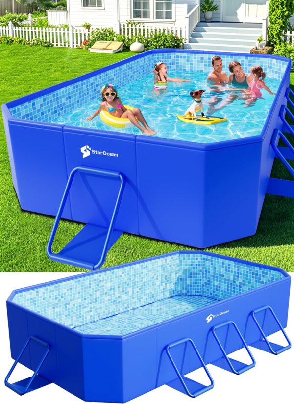 Foldable Pool, Large Non-Inflatable Swimming Pool For Kids,Adult Collapsible Pools Hard Plastic Shell, Oversized Thickened,Portable Folding Kids...