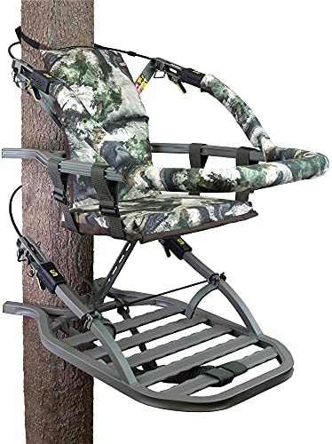 Summit Viper SD Climbing Treestand Lightweight Aluminum, Foam Padded Seat, 300 lbs Capacity, Includes Safety Harness