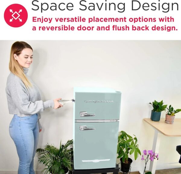 Frigidaire Retro Mini Fridge with Freezer & Side Bottle Opener-Small 2 Door Refrigerator for Office Bar or College Dorm Room-3.1 Cu Ft 19 "D x...
