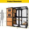 Aivituvin Large Cat Catio, 4 Tiers, Weatherproof Roof, 70"H x 77"L