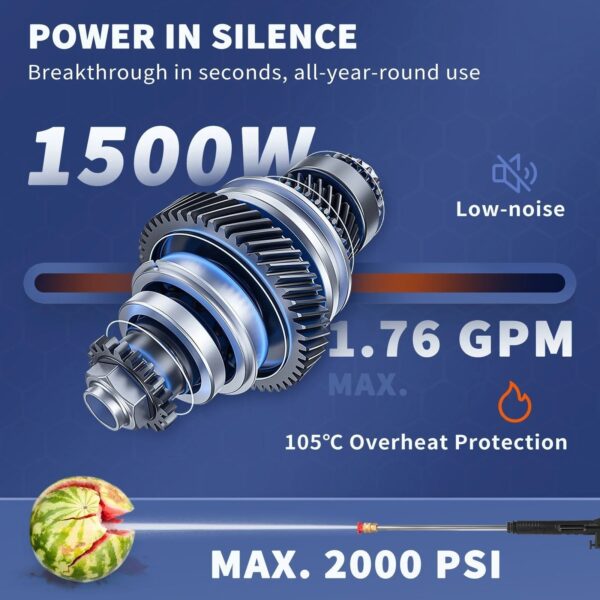 Advanced Powerful 2000PSI Electric Pressure Washer With 5 Nozzles