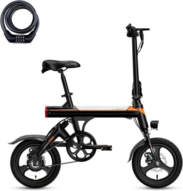 EB3 Electric Bike Adults 21mph, 500W Peak Motor, 270Wh Battery, Rear Suspension, 3 Levels Assist, 14" Folding Ebike for Adults and Teens, Complies...