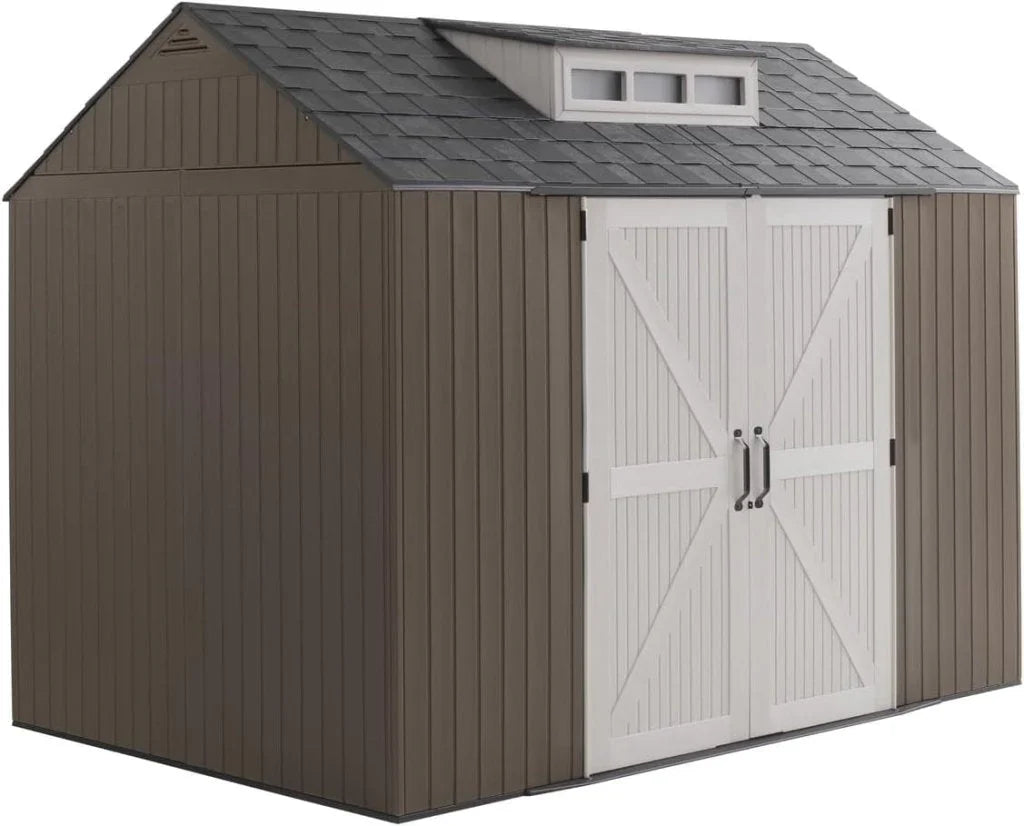 69d8a4fb4f04f82e54cab4f3ee8390ec78b0e5b1e1adb1588e4d38125230e6b3 Rubbermaid Resin Outdoor Storage Shed With Floor (7 x 7 Ft) Weather Resistant Gray Organization for Home/Backyard/Garden Tools/Lawn Mower/Bike...