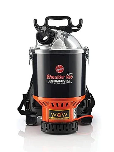 Hoover Commercial Shoulder Vac Pro Backpack Bagged Vacuum Cleaner, with HEPA Media Filter, Lightweight with Extra Long Cord, Chiropractic Design,...