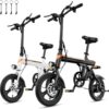 EB3 Electric Bike Adults 21mph, 500W Peak Motor, 270Wh Battery, Rear Suspension, 3 Levels Assist, 14" Folding Ebike for Adults and Teens, Complies...