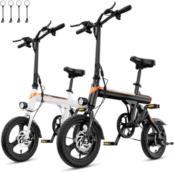 EB3 Electric Bike Adults 21mph, 500W Peak Motor, 270Wh Battery, Rear Suspension, 3 Levels Assist, 14" Folding Ebike for Adults and Teens, Complies...