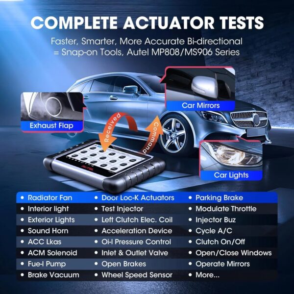 2024 Bidirectional Tool as MK808BT Pro MX808S M808Z, Function as MaxiCheck MX900, 28+ Service, Active Test, All System Diagnose, Injector Coding,...