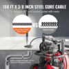 Drain Cleaner Machine 100FT x 1/2 Inch, Auto Feed Sewer Snake Auger on Wheels, 550W Portable Drain Cleaning Machine with 8 Cutters & Air-activated...