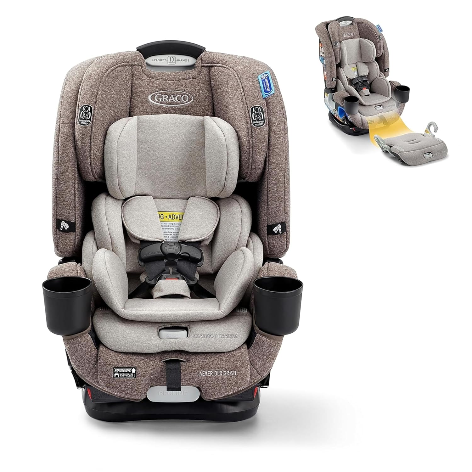 6ec025b44c313a1cd4697fa5d4fb37417f3cdbdf6791d82528556c7d6bf15f56 4Ever DLX 4-in-1 Car Seat, Charlie | Infant to Toddler Car Seat, with 10 Years of Use | Rear-Facing, Forward-Facing and Booster Modes | Safe,...