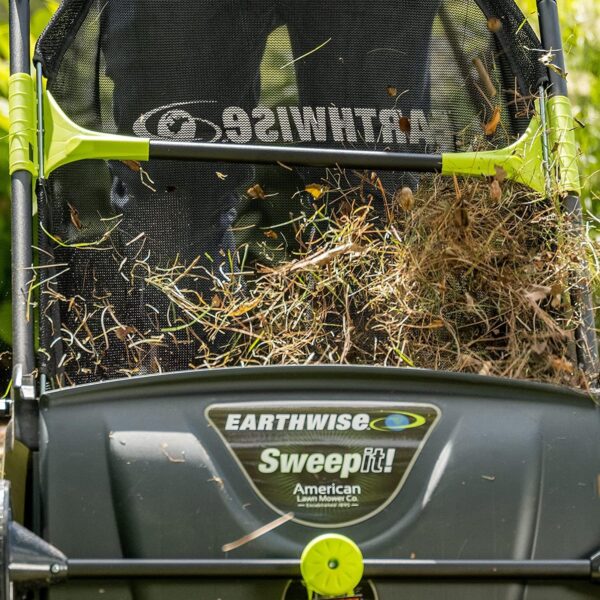 21-Inch Width Leaf & Grass Push Lawn Sweeper, Black