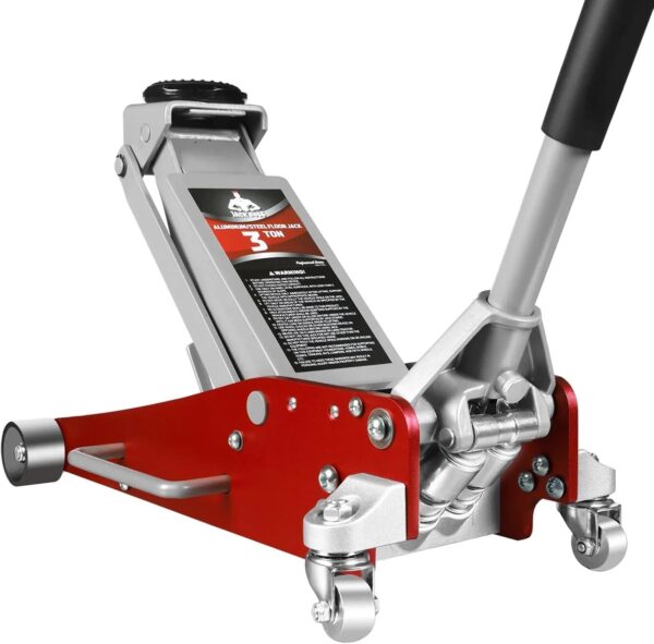 3 Ton Low Profile, Aluminum and Steel Racing Floor Jack with Dual Pistons Quick Lift Pump for Sport Utility Vehicle, Lifting Range 3-15/16" min to...