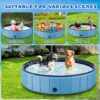 Foldable Dog Swimming Pool, 120"x20" Oversize Collapsable Hard Plastic Potable Bathing Tub for Pet Dog Kiddie Pool Indoor and Outdoor Leakproof...