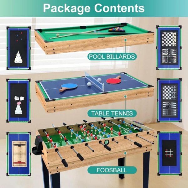 12-in-1 Game Table - 48" Combo Game Table, Ping Pong Table, Foosball Table, Air Hockey Table, Pool Table - Sports Arcade Games with Accessories -...