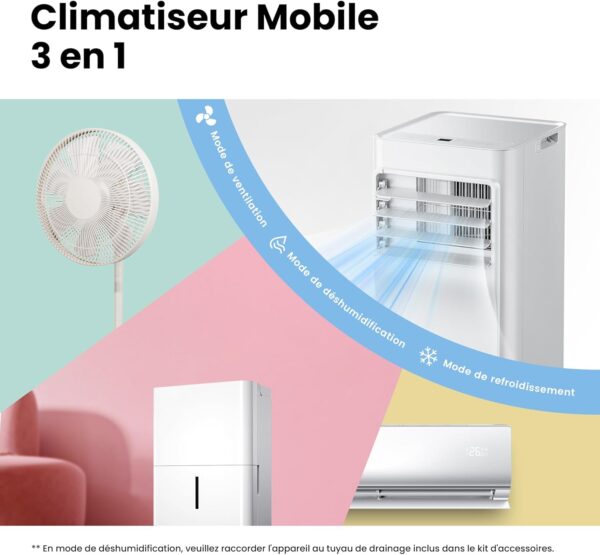 COMFEE' Climatiseur Mobile 9000 BTU/h 2,6kW