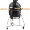 18-inch portable charcoal grill with lid and cart, propane gas grill with sturdy stainless steel frame, outdoor cooking small smoker, suitable for...