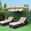 15 ft Large Patio Umbrella with Solar Lights Double-Sided Outdoor Rectangle Market Umbrellas with 36 LED Lights/Base Included/Easy Crank for Patio...