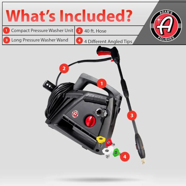 Electric Pressure Washer 2.0, Powerful 1.4 GPM 2000 PSI Car Pressure Washer Sprayer, Snub Nose & Tip Attachment, Use,Car Soap, Patio Boat RV...