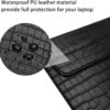 Black Faux Crocodile Laptop Sleeve Case