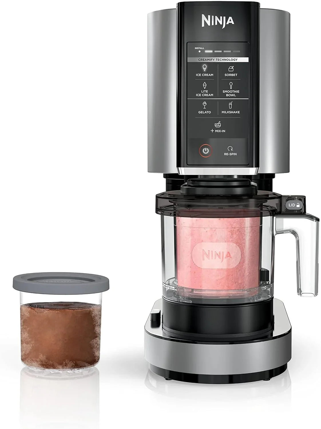 Ninja NC301 CREAMi Ice Cream Maker, for Gelato, Mix-ins, Milkshakes, Sorbet, Smoothie Bowls & More, 7 One-Touch Programs, with (2) Pint Containers...