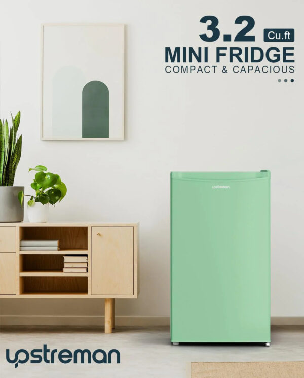 3.2 Cu.Ft Mini Fridge with Freezer Single Door Compact Refrigerator for Dorm, Bedroom, or Office Adjustable Thermostat, Black