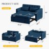 DWVO 3-in-1 Convertible Sofa Bed, 55" Sleeper Sofa with Pull-Out Bed, Cat-Scratch-Proof Fabric Futon Couch with Adjustable Backrest and Side...