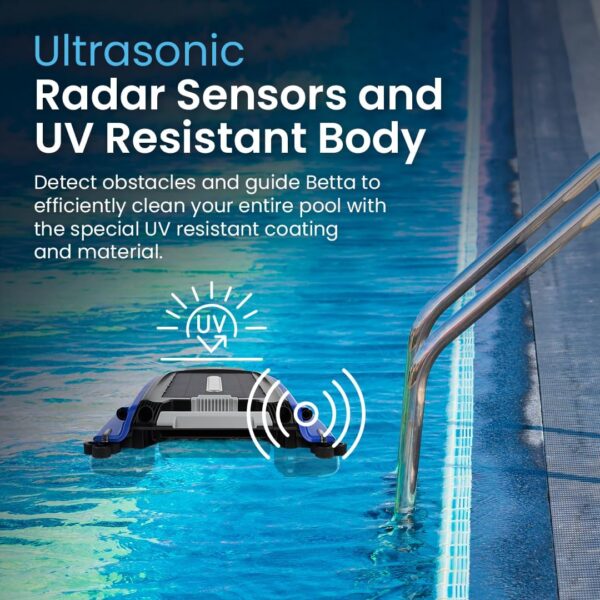 Betta SE Solar Powered Automatic Robotic Pool Surface Skimmer Cleaner with 30-Hour Continuous Cleaning Battery Power and Re-Engineered Twin Salt...