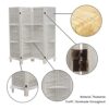 ECOMEX Room Divider 4 Panel, White with Shelves, Wall Dividers and Folding Privacy Screens
