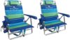 2 Backpack Beach Chairs with Storage Pouch and Towel Bar