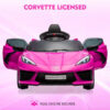 12V Kids Ride on Car Licensed Corvette Battery Powered Car Toddles Electric Sports Car Toy with Remote Control, Visual Dashboard, LED Lights,...