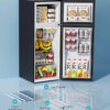 EUHOMY 3.2 Cu.Ft Mini Fridge with Freezer 2-Door Compact Refrigerator for Bedroom, Dorm, Office or Apartment, Silver