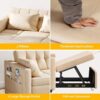 DWVO 3-in-1 Convertible Sofa Bed, 55" Sleeper Sofa with Pull-Out Bed, Cat-Scratch-Proof Fabric Futon Couch with Adjustable Backrest and Side...