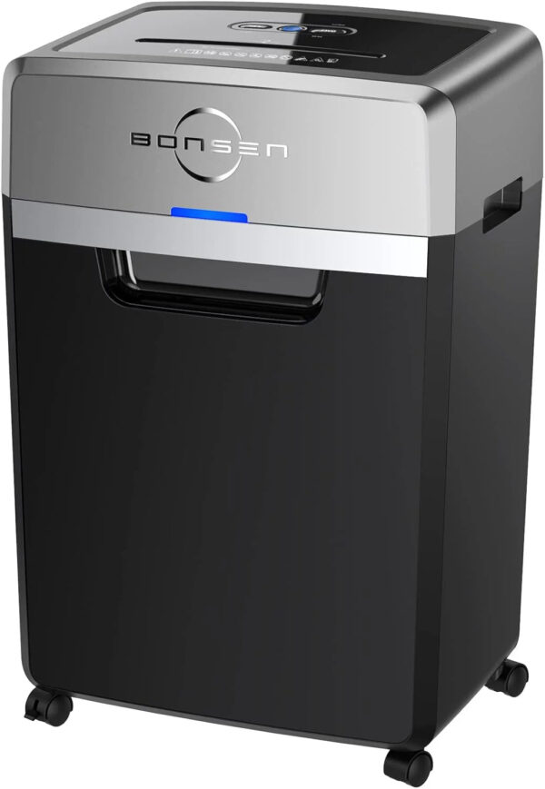 Heavy Duty Paper Shredder, 24-Sheet Cross-Cut Shredder, 40-Min Continuous Running Time, Commercial Grade Shredder for Office, 9-Gallon Big Basket,...