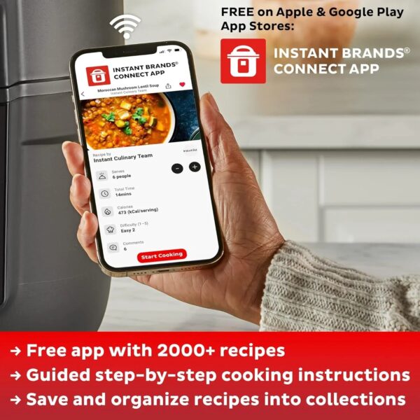 Instant Vortex Plus 6QT ClearCook Air Fryer, Clear Windows, Custom Program Options, 6-in-1 Functions, Crisps, Broils, Roasts, Dehydrates, Bakes,...