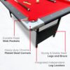 6 Ft Portable Pool Table, Adults Folding Billiards Tables for Game Room with Easy Foldable Storage, Includes Full Set of Billiard Balls, Cues,...