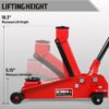 3 Ton Low Profile, Aluminum and Steel Racing Floor Jack with Dual Pistons Quick Lift Pump for Sport Utility Vehicle, Lifting Range 3-15/16" min to...