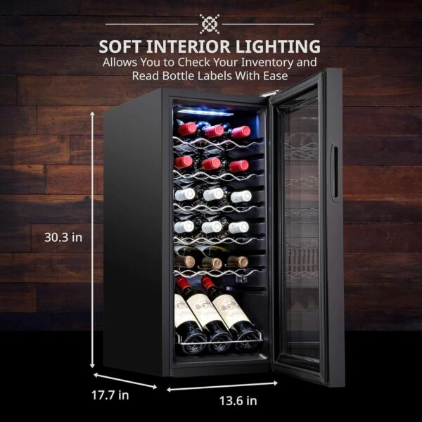 18 Bottle Compressor Wine Cooler Refrigerator w/Lock, Large Freestanding Wine Cellar For Red, White, Champagne or Sparkling Wine, 41f-64f Digital...