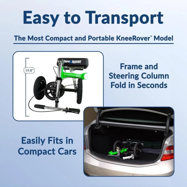 Hybrid - Most Compact All Terrain Knee Scooter for Adults for Foot Surgery Heavy Duty Knee Walker for Broken Ankle Foot Injuries Recovery Leg...